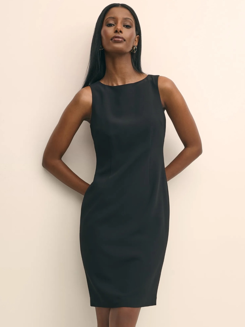 Brooks Brothers Black Crepe Sheath Dress 0P Sleeveless Work Cocktail Silk Lined